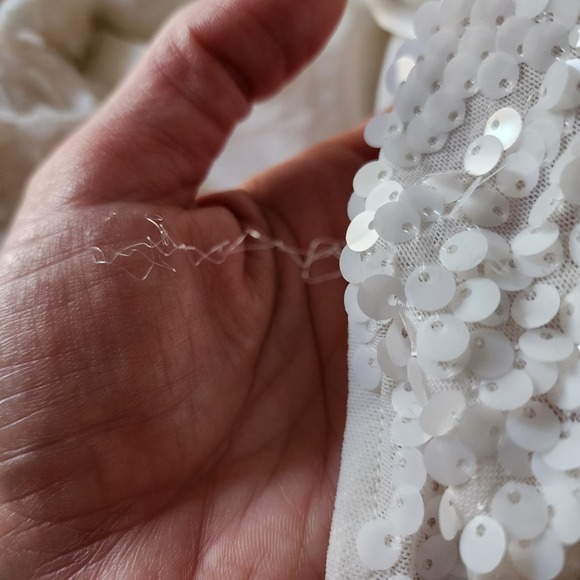 BCBGMaxAzria White Sequin Backless Dress - Picture 8 of 8